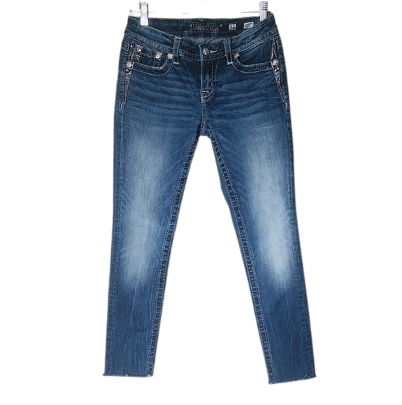 Miss Me Blue Skinny Jeans with Classic Wash - Picture 1 of 5